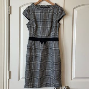 Milly Houndstooth Capsleeve Dress